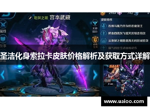 圣洁化身索拉卡皮肤价格解析及获取方式详解